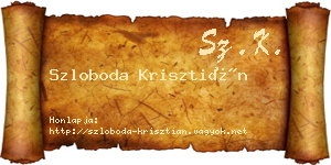 Szloboda Krisztián névjegykártya