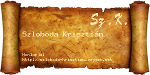 Szloboda Krisztián névjegykártya